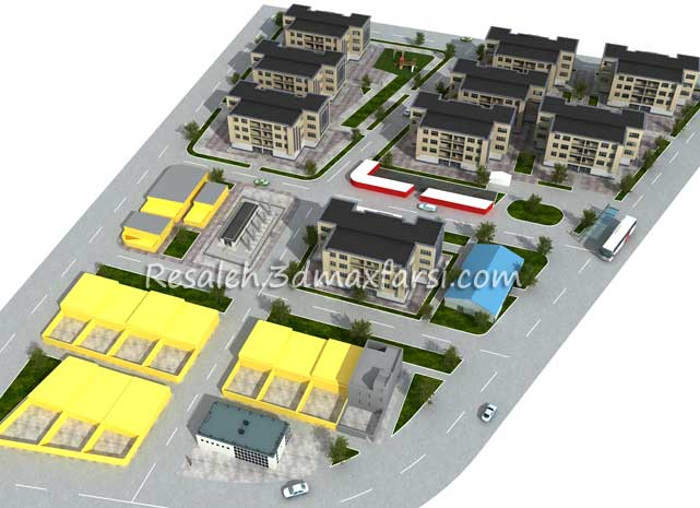 سایت پلان معماری مجتمع، شهرک مسکونی