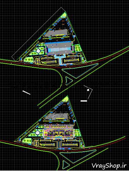 دانلود رایگان نقشه اتوکد سایت پلان رساله ترمينال مسافربری