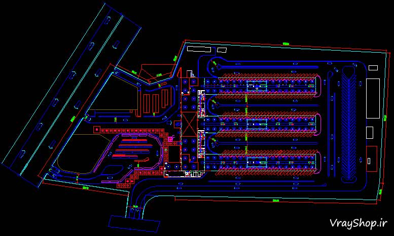 دانلود رایگان نقشه اتوکد سایت پلان حرفه ای رساله ترمينال مسافربری