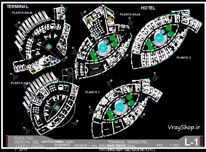 دانلود رایگان نمونه مشابه نقشه اتوکد رساله ترمينال مسافربری