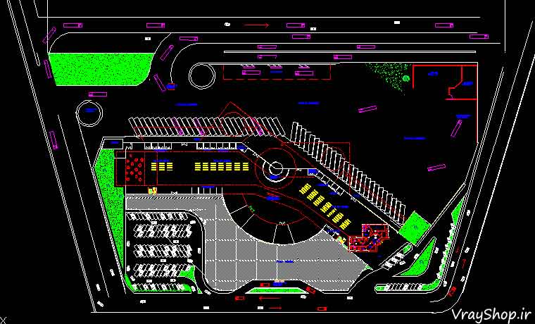 نقشه اتوکد رساله ترمينال مسافربری