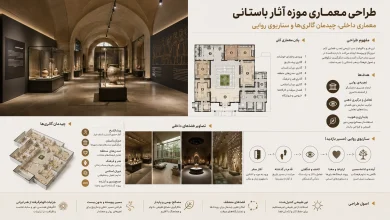 معماری داخلی، سناریوی بازدید روایی و تکنیک‌های چیدمان گالری‌ها در موزه آثار باستانی