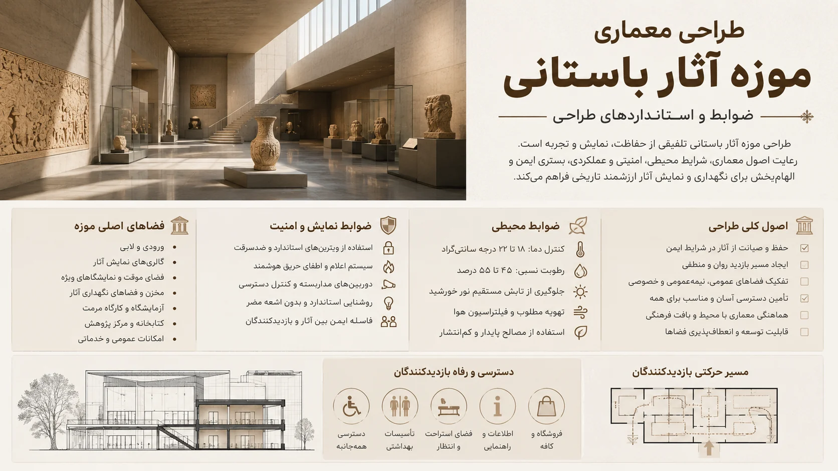 ضوابط، استانداردها و برنامه فیزیکی طراحی موزه آثار باستانی