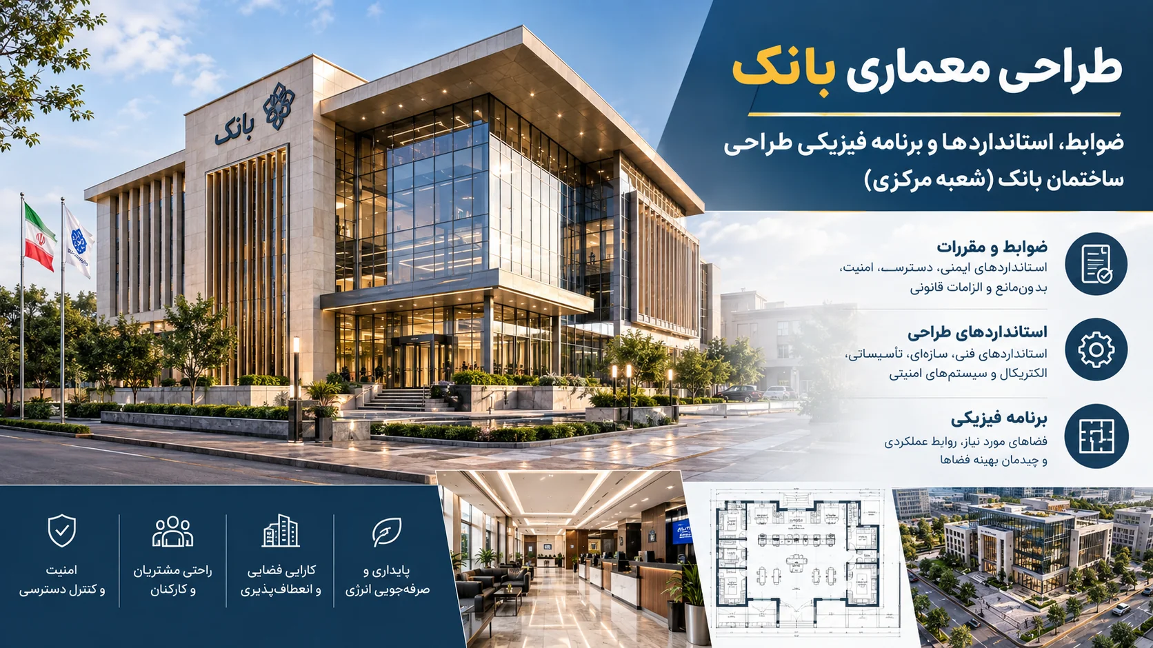 ضوابط، استانداردها و برنامه فیزیکی طراحی ساختمان بانک (شعبه مرکزی) 🏦 1 ضوابط، استانداردها و برنامه فیزیکی طراحی ساختمان بانک (شعبه مرکزی)
