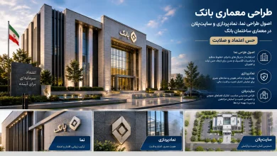 اصول طراحی نما، نمادپردازی و سایت پلان در معماری ساختمان بانک (حس اعتماد و صلابت) 🏢 22 اصول طراحی نما، نمادپردازی و سایت پلان در معماری ساختمان بانک (حس اعتماد و صلابت)