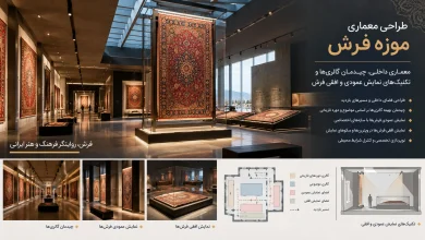 معماری داخلی، چیدمان گالریها و تکنیکهای نمایش عمودی و افقی فرش 💡 13 معماری داخلی، چیدمان گالریها و تکنیکهای نمایش عمودی و افقی فرش