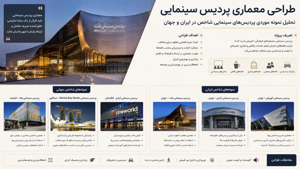 تحلیل نمونه موردی پردیس‌های سینمایی شاخص در ایران و جهان