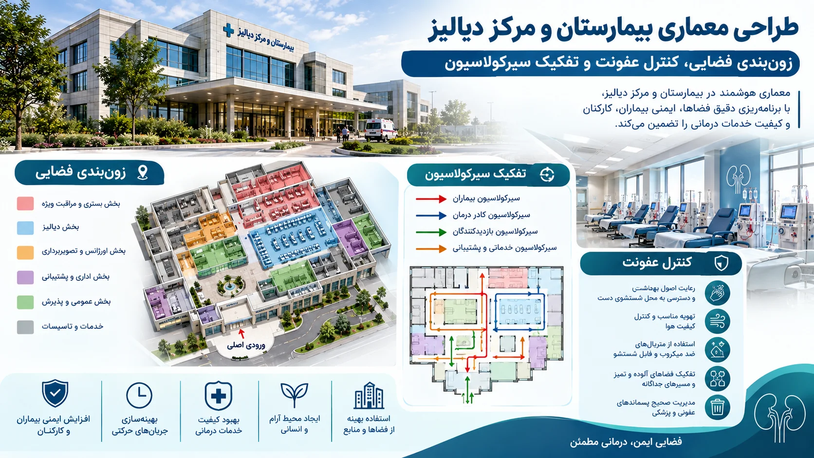 زون بندی فضایی، کنترل عفونت و تفکیک سیرکولاسیون در مرکز دیالیز و بیمارستان ☣️ 1 زون بندی فضایی، کنترل عفونت و تفکیک سیرکولاسیون در مرکز دیالیز و بیمارستان