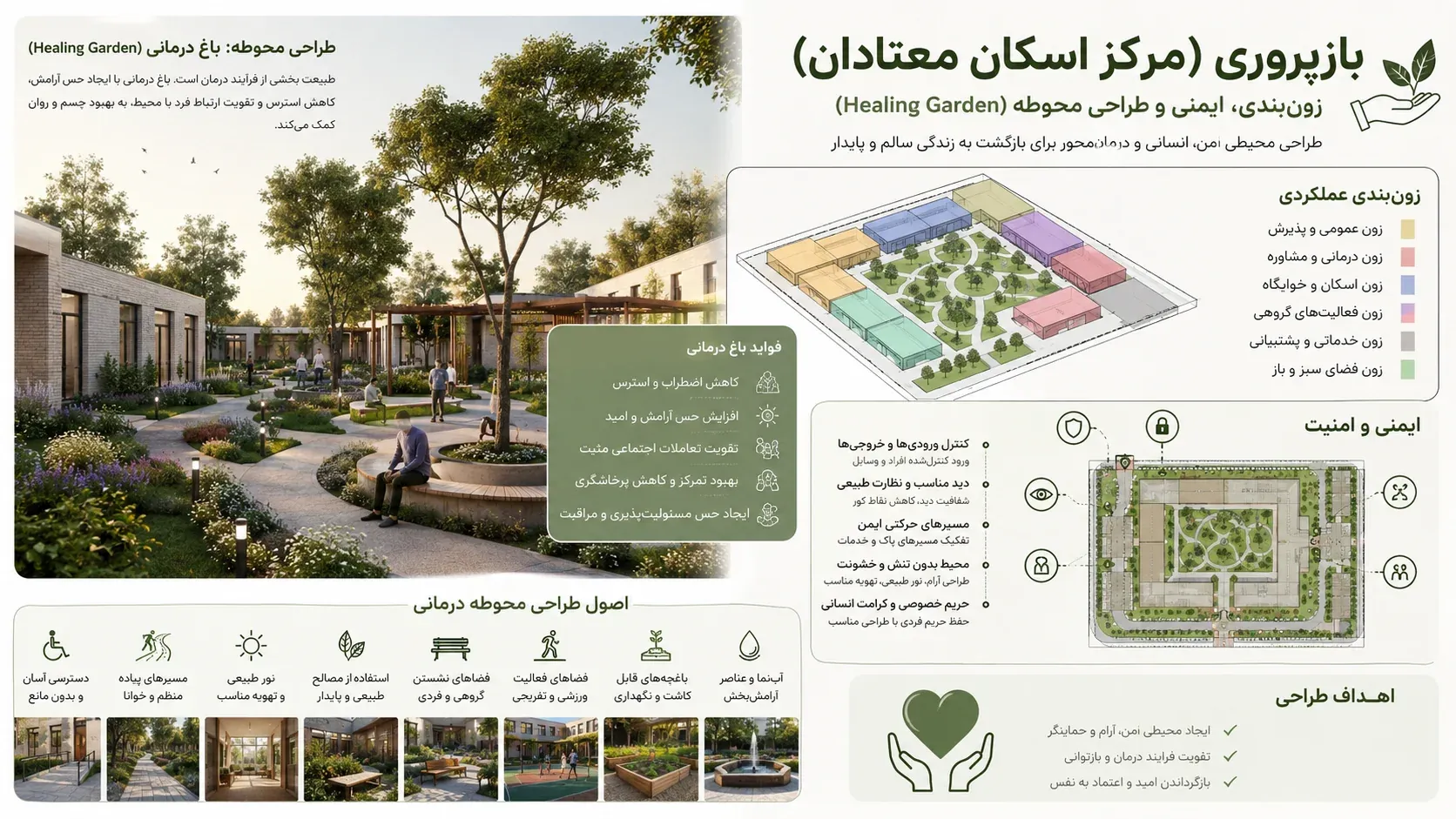 اصول زون بندی، ایمنی و طراحی لنداسکیپ در مرکز بازپروری معتادان 🌳 1 اصول زونبندی، ایمنی و طراحی لنداسکیپ در مرکز بازپروری معتادان