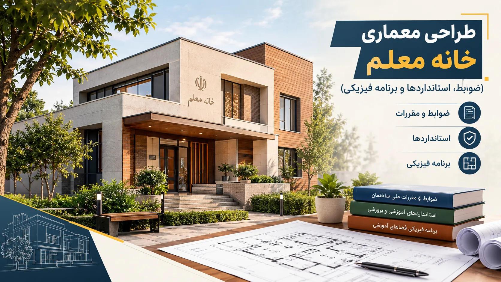 ضوابط، استانداردها و برنامه فیزیکی طراحی خانه معلم 🏨 1 ضوابط، استانداردها و برنامه فیزیکی طراحی خانه معلم